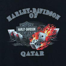 Load image into Gallery viewer, Vintage Harley Davidson Motorcycles (2006) "Qatar" Biker Tourist Graphic Black T-Shirt