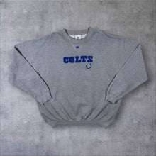 Load image into Gallery viewer, NFL Indianapolis Colts Embroidered Football Logo Grey Crewneck Sweatshirt