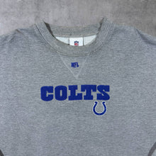 Load image into Gallery viewer, NFL Indianapolis Colts Embroidered Football Logo Grey Crewneck Sweatshirt