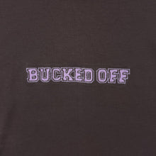 Load image into Gallery viewer, Early 00's Just Togs "Bucked Off" Embroidered Spellout Y2K Women's Brown T-Shirt