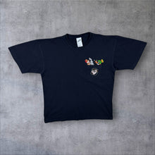 Load image into Gallery viewer, Vintage Warner Bros. Looney Tunes (1999) Embroidered Character Pocket Cotton Black T-Shirt
