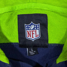 Load image into Gallery viewer, NFL Seattle Seahawks Football Logo Graphic Navy Blue Green Hoodie