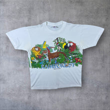 Load image into Gallery viewer, Vintage Jerzees Habitat (1991) "Rainforest" Banff Canada Wildlife Souvenir White T-Shirt