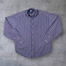 Load image into Gallery viewer, Tommy Hilfiger Blue Red White Striped Cotton Long Sleeve Button-Down Shirt