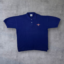 Load image into Gallery viewer, Vintage Hard Rock Cafe “Rome” Embroidered Souvenir Logo Navy Blue Polo Shirt