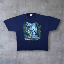 Load image into Gallery viewer, Vintage Wild Gear "Busch Gardens" Florida USA Wildlife Tourist Navy Blue T-Shirt
