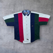 Load image into Gallery viewer, Vintage 90's Urgent Gear Colour Block Short Sleeve Button-Down Shirt