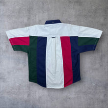Load image into Gallery viewer, Vintage 90's Urgent Gear Colour Block Short Sleeve Button-Down Shirt
