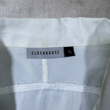 Load image into Gallery viewer, Early 00's Clockhouse "Clock" Embroidered Y2K Spellout White Polyester Shirt