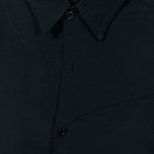 Load image into Gallery viewer, Early 00's Goth Y2K Flaming Skull Graphic Black Polyester Shirt