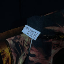 Load image into Gallery viewer, Early 00's Goth Y2K Flaming Skull Graphic Black Polyester Shirt