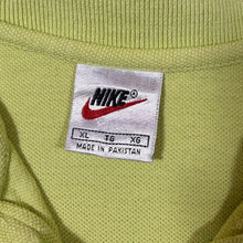 Load image into Gallery viewer, Vintage Nike Embroidered Mini Swoosh Logo Yellow Short Sleeve Polo Shirt