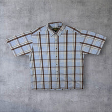 Load image into Gallery viewer, Vintage Timberland Blue Brown Cream Plaid Check Short Sleeve Shirt