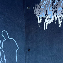 Load image into Gallery viewer, Early 00's WXY "Gang Control" Y2K Hip Hop Graphic Blue Polyester Shirt