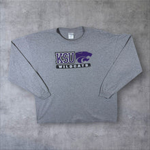 Load image into Gallery viewer, Vintage Delta KSU Wildcats Made In USA College Graphic Long Sleeve Grey T-Shirt