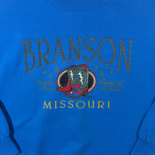 Load image into Gallery viewer, Vintage Branson Missouri "Country Music" Tourist Graphic Blue Sweatshirt