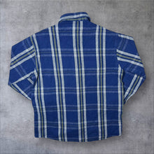 Load image into Gallery viewer, Vintage 90's Green Horse Blue Plaid Check Heavy Cotton Long Sleeve Flannel Shirt