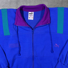 Load image into Gallery viewer, Vintage 90's Puma Purple Blue Green Colour Block Tracksuit Track Jacket