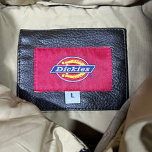 Load image into Gallery viewer, Dickies Faux Brown Leather Panel Padded Puffer Gilet Vest Jacket