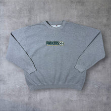Load image into Gallery viewer, Vintage NFL Green Bay Packers Embroidered Football Logo Grey Sweatshirt