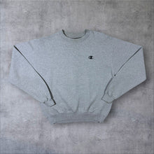 Load image into Gallery viewer, Champion Eco Classic Embroidered Mini Logo Grey Crewneck Sweatshirt