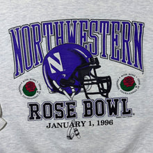 Load image into Gallery viewer, Vintage Danaggers "Northwestern Wildcats" Rose Bowl 1996 College Grey Sweatshirt