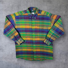 Load image into Gallery viewer, Vintage Courtly Multi Colour Plaid Check Button-Down Long Sleeve Cotton Flannel Shirt