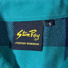 Load image into Gallery viewer, Stan Ray Green Navy Plaid Check Workwear Skater Long Sleeve Flannel Over Shirt