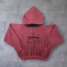 Load image into Gallery viewer, Vintage 90's Reebok GYM Embroidered Spellout 1/4 Zip Red Pullover Hoodie