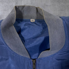 Load image into Gallery viewer, Vintage 90's 100% Silk Classic Blue Lightweight Zip Bomber Jacket