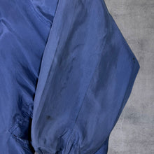 Load image into Gallery viewer, Vintage 90's 100% Silk Classic Blue Lightweight Zip Bomber Jacket