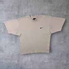 Load image into Gallery viewer, Vintage Nike Classic Embroidered Mini Swoosh Logo Beige Cotton T-Shirt