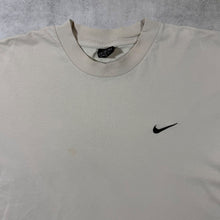 Load image into Gallery viewer, Vintage Nike Classic Embroidered Mini Swoosh Logo Beige Cotton T-Shirt