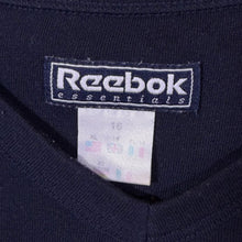 Load image into Gallery viewer, Early 00's Reebok Essentials Mini Logo Navy Blue V-Neck Short Sleeve T-Shirt