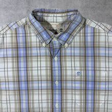 Load image into Gallery viewer, Timberland Blue Beige White Plaid Check Cotton Button-Down Long Sleeve Shirt