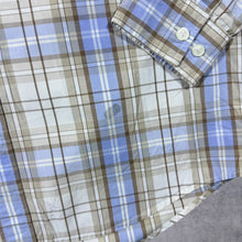 Load image into Gallery viewer, Timberland Blue Beige White Plaid Check Cotton Button-Down Long Sleeve Shirt