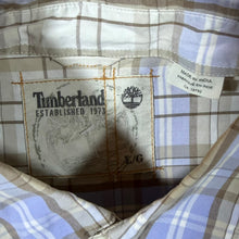 Load image into Gallery viewer, Timberland Blue Beige White Plaid Check Cotton Button-Down Long Sleeve Shirt