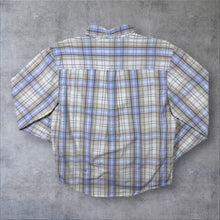 Load image into Gallery viewer, Timberland Blue Beige White Plaid Check Cotton Button-Down Long Sleeve Shirt
