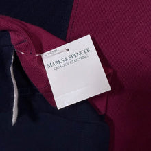 Load image into Gallery viewer, Vintage St Michael Marks & Spencer Colour Block Navy Burgundy Long Sleeve Polo Shirt