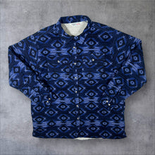 Load image into Gallery viewer, Vintage Cumberland Outfitters Native American Patterned Blue Fleece Lined Flannel Shirt