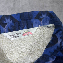 Load image into Gallery viewer, Vintage Cumberland Outfitters Native American Patterned Blue Fleece Lined Flannel Shirt