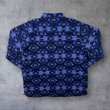 Load image into Gallery viewer, Vintage Cumberland Outfitters Native American Patterned Blue Fleece Lined Flannel Shirt