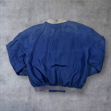 Load image into Gallery viewer, Vintage 90's Reine Seide 100% Silk Blue Lightweight Zip Bomber Jacket