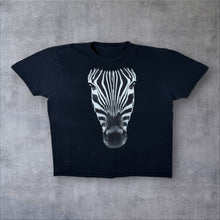 Load image into Gallery viewer, Zebra Animal Nature Wildlife Graphic Faded Black Cotton T-Shirt