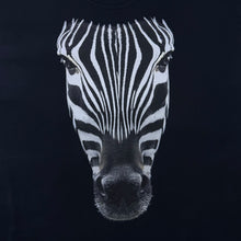 Load image into Gallery viewer, Zebra Animal Nature Wildlife Graphic Faded Black Cotton T-Shirt