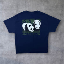 Load image into Gallery viewer, San Diego Zoo USA Panda Animal Wildlife Tourist Souvenir Navy Blue Cotton T-Shirt