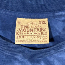 Load image into Gallery viewer, Vintage The Mountain (1998) Native American Wolf Wildlife Blue Tie Dye Long Sleeve T-Shirt