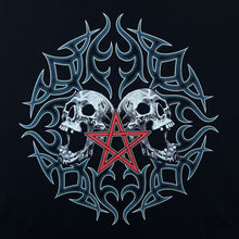 Load image into Gallery viewer, Early 00's Rock Eagle Goth Tribal Skull Pentagram Graphic Black T-Shirt