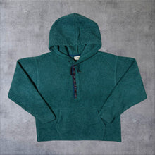 Load image into Gallery viewer, Vintage 90's L.L.Bean Mini Logo Snap Button Green Pullover Fleece Hoodie