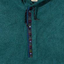 Load image into Gallery viewer, Vintage 90's L.L.Bean Mini Logo Snap Button Green Pullover Fleece Hoodie